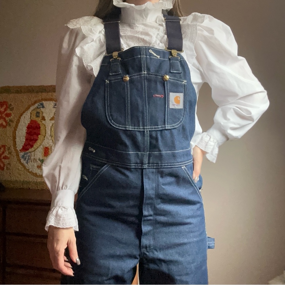 Carhartt Dark Indigo Navy Denim Overalls 30x32